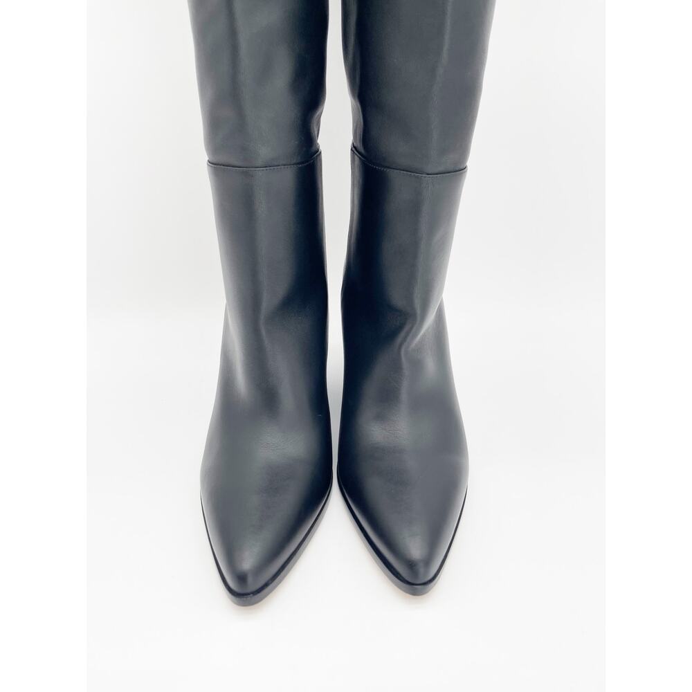 Jimmy Choo Cece 80 Black Pointed Toe Over the Knee Block Heel Boots IT 38.5 - Picture 7 of 12